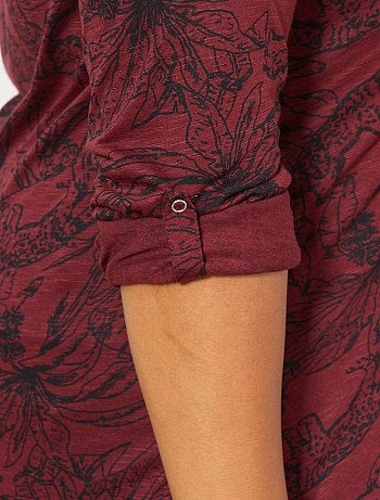 Maglia collo alla tunisina con stampa - Kiabi