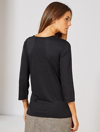 Maglia collo pizzo - Kiabi