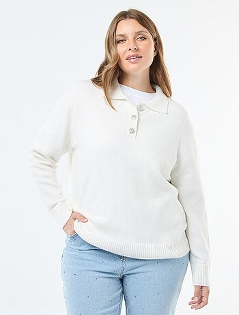 Maglia collo polo con bottoni gioiello