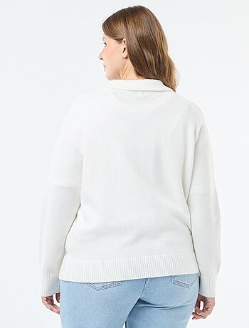 Maglia collo polo con bottoni gioiello