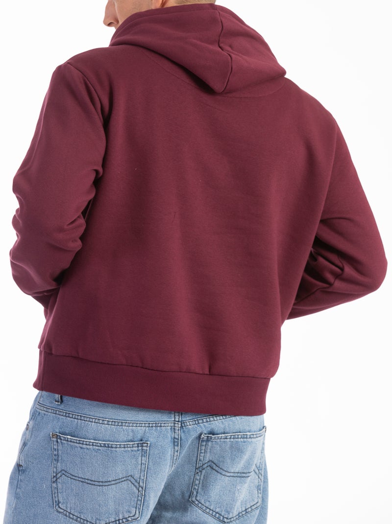 Maglia con cappuccio firma DOUG Bordeaux - Kiabi