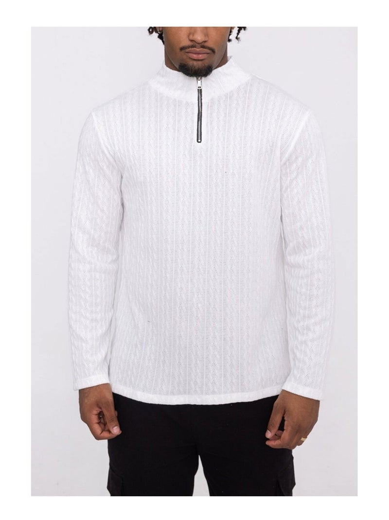 Maglia con collo a imbuto Kebello Bianco - Kiabi