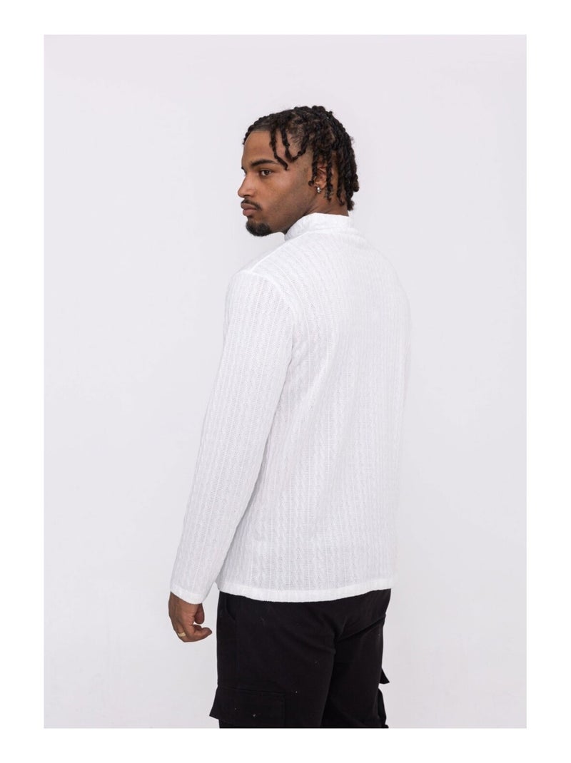 Maglia con collo a imbuto Kebello Bianco - Kiabi