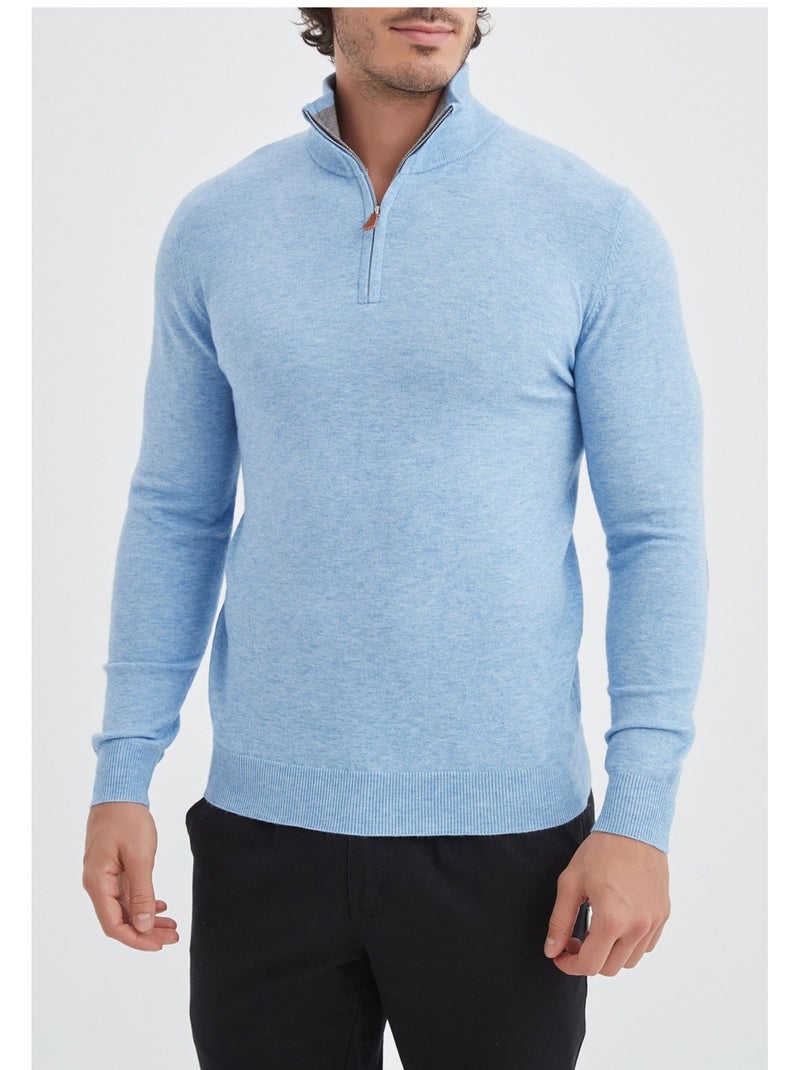 Maglia con collo a imbuto Kebello Blu cielo - Kiabi