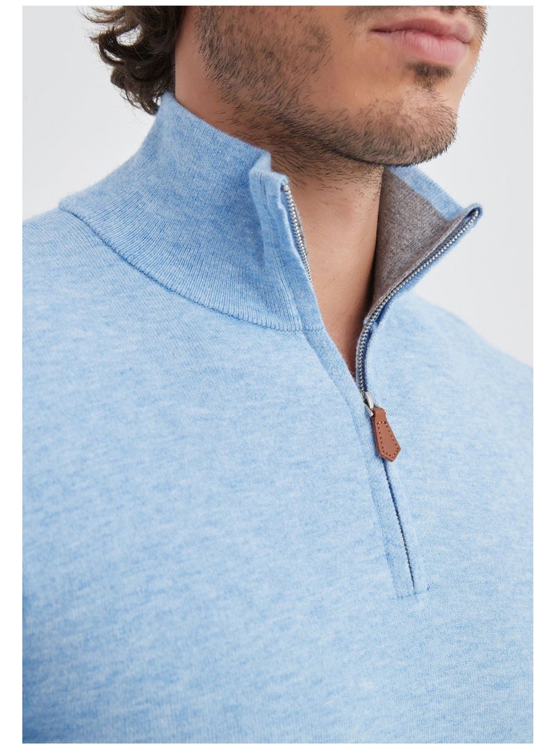 Maglia con collo a imbuto Kebello Blu cielo - Kiabi