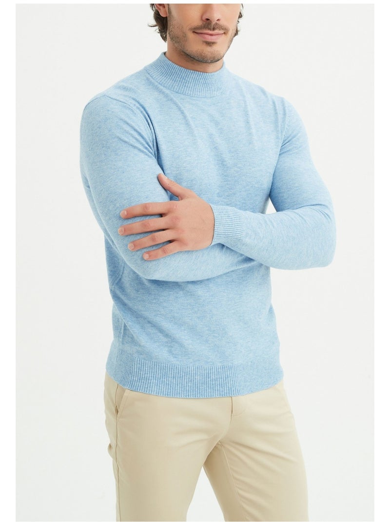 Maglia con collo a imbuto Kebello Blu cielo - Kiabi