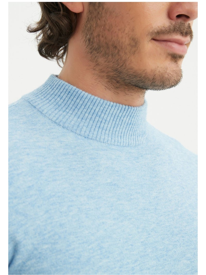 Maglia con collo a imbuto Kebello Blu cielo - Kiabi
