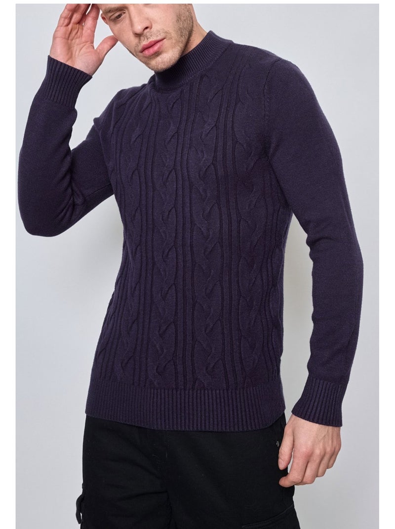 Maglia con collo a imbuto Kebello Blu marino - Kiabi