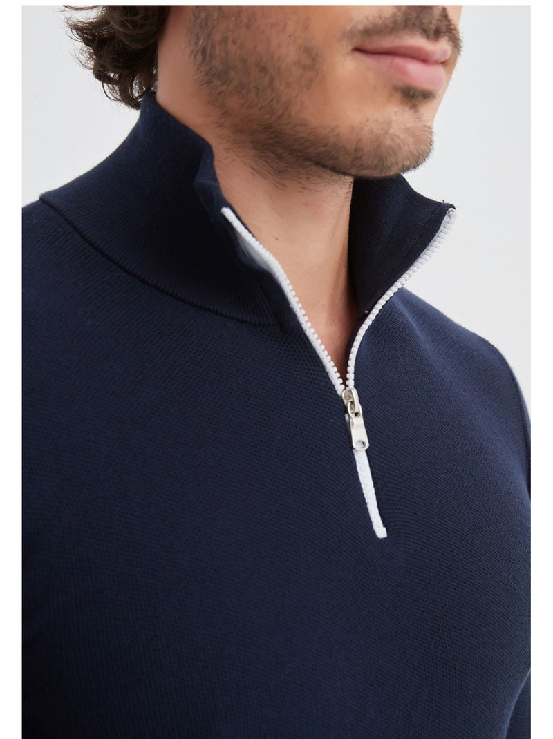 Maglia con collo a imbuto Kebello Blu marino - Kiabi