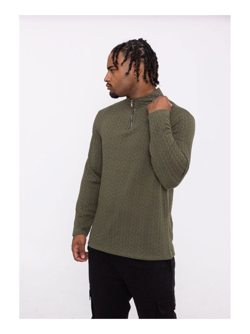 Maglia con collo a imbuto Kebello Cachi - Kiabi