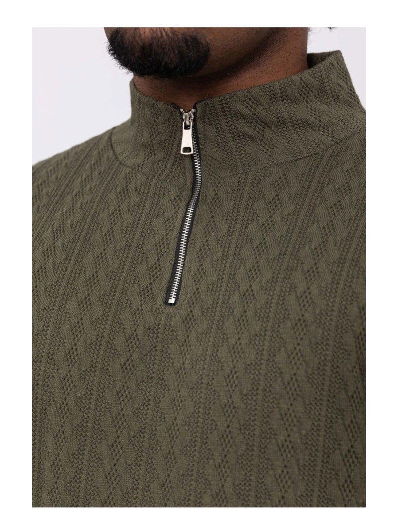 Maglia con collo a imbuto Kebello Cachi - Kiabi
