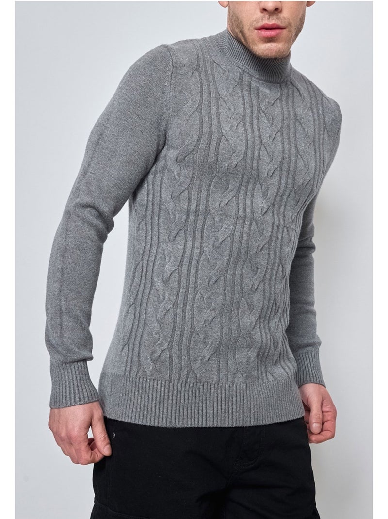 Maglia con collo a imbuto Kebello Grigio - Kiabi