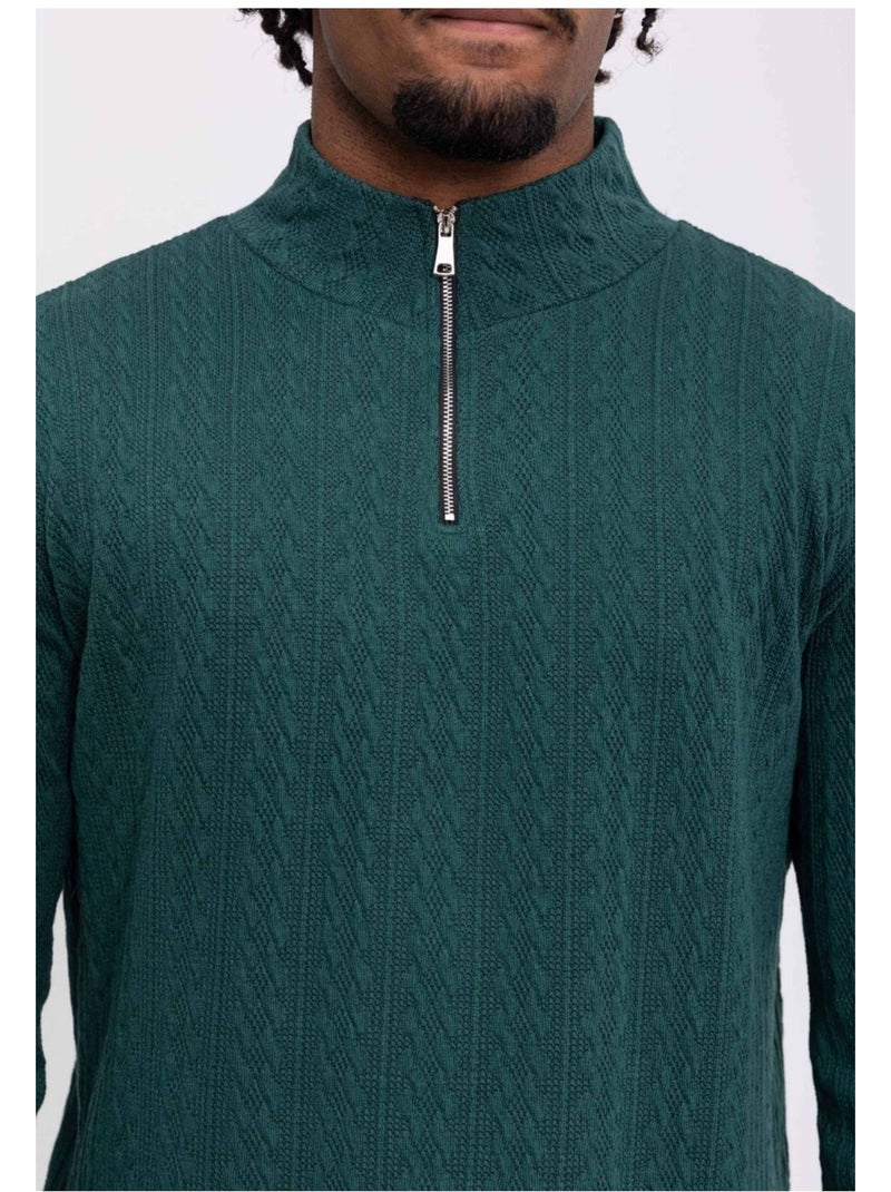 Maglia con collo a imbuto Kebello Verde - Kiabi