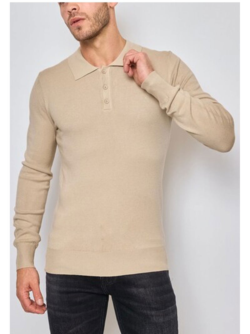 Maglia con collo a polo Kebello Beige - Kiabi