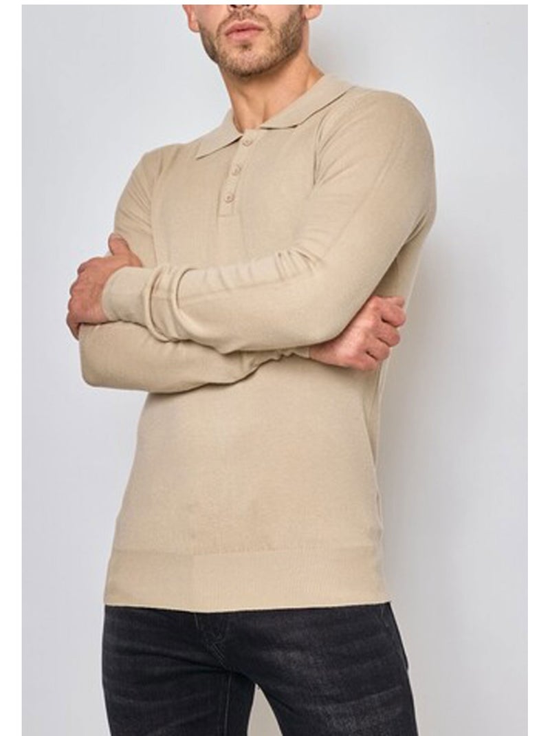 Maglia con collo a polo Kebello Beige - Kiabi