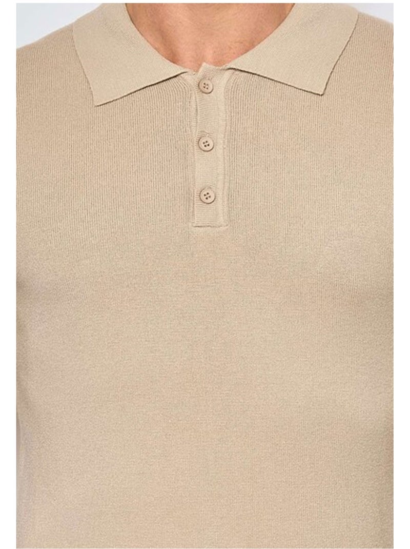 Maglia con collo a polo Kebello Beige - Kiabi