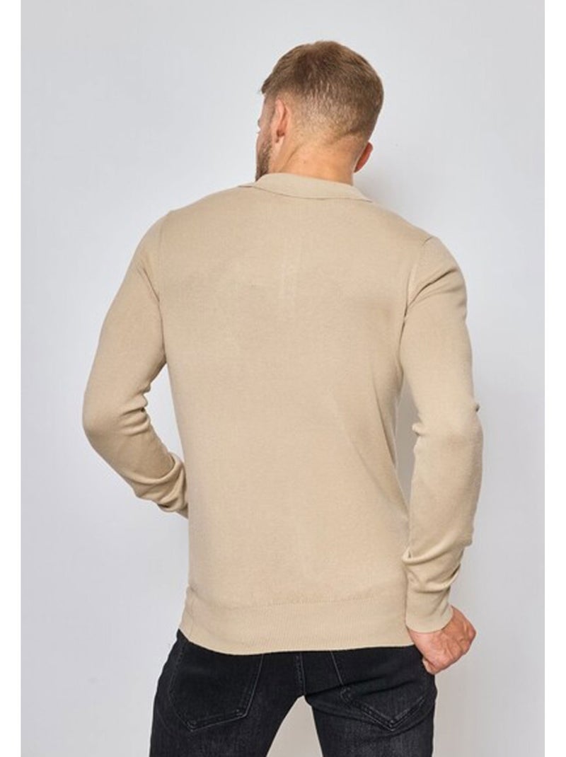 Maglia con collo a polo Kebello Beige - Kiabi