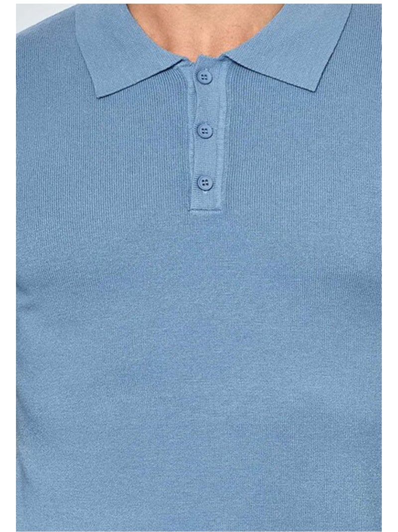 Maglia con collo a polo Kebello Blu cielo - Kiabi