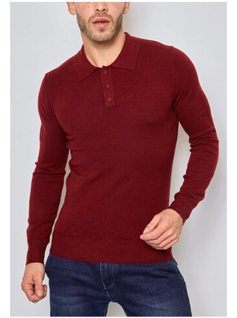 Maglia con collo a polo Kebello Bordeaux - Kiabi