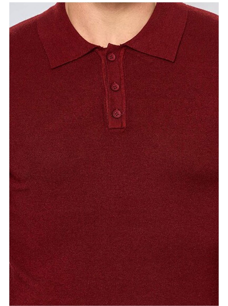 Maglia con collo a polo Kebello Bordeaux - Kiabi
