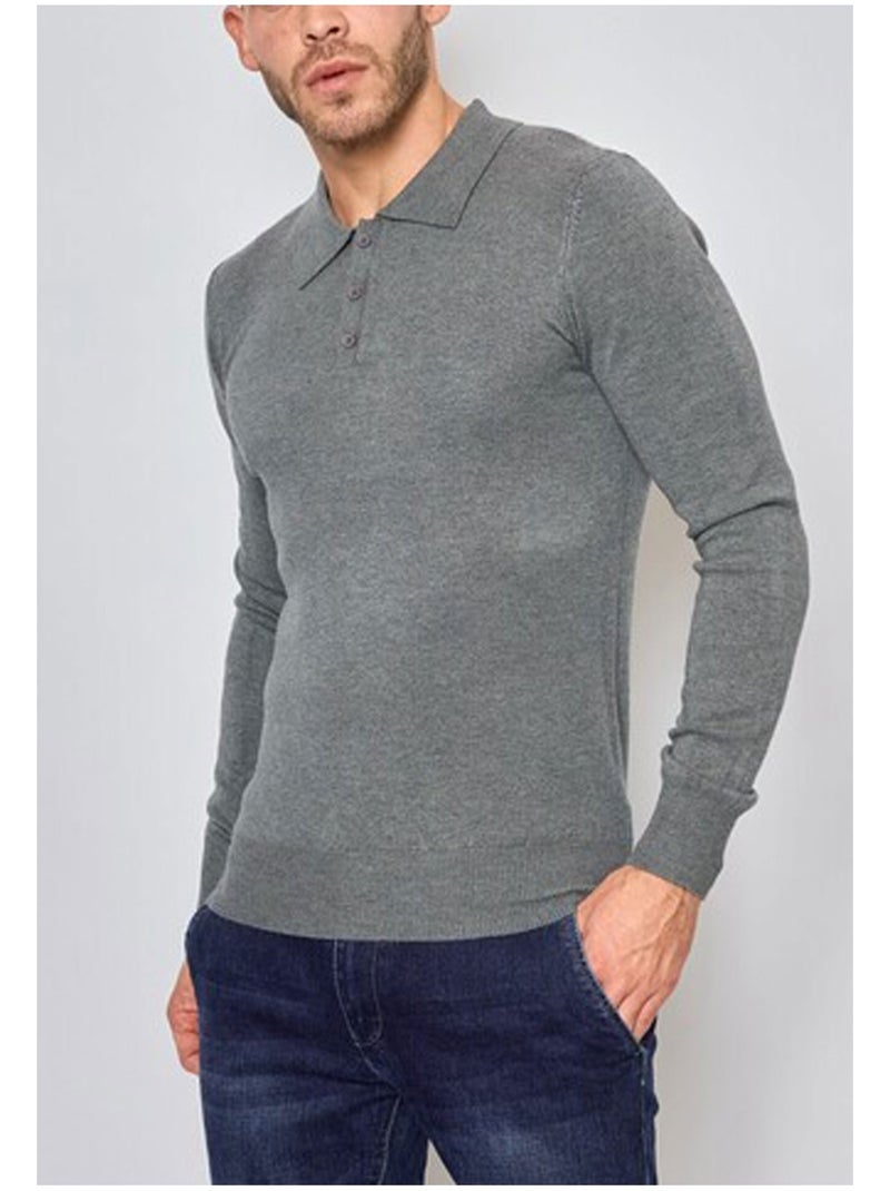Maglia con collo a polo Kebello Grigio - Kiabi