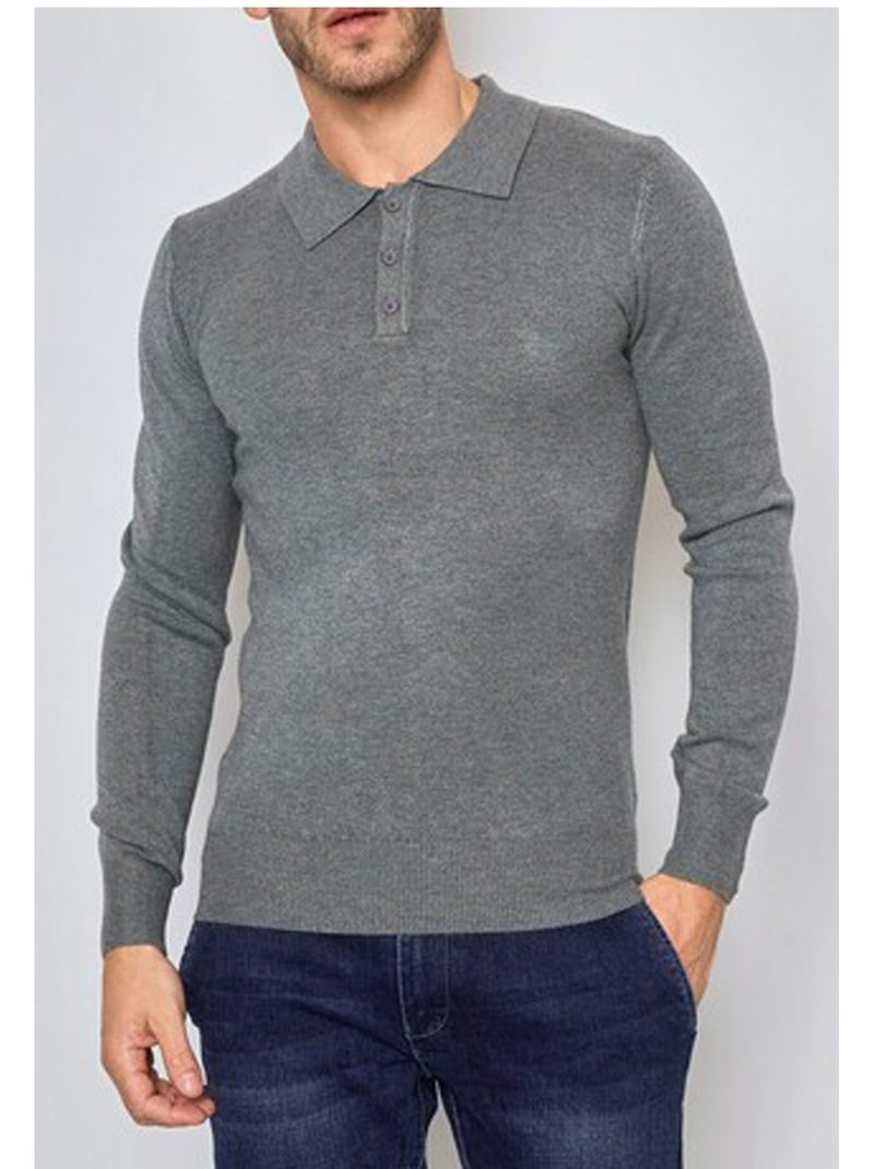 Maglia con collo a polo Kebello Grigio - Kiabi