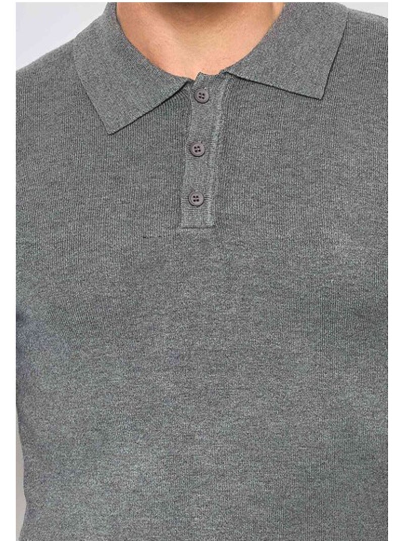 Maglia con collo a polo Kebello Grigio - Kiabi