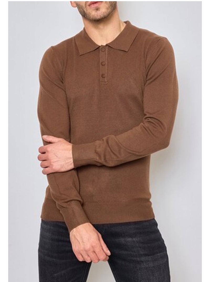 Maglia con collo a polo Kebello Marrone - Kiabi