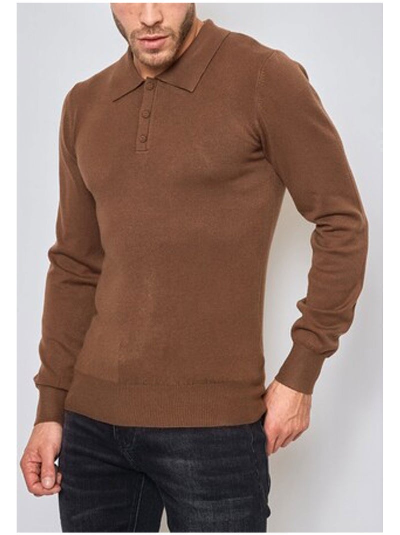 Maglia con collo a polo Kebello Marrone - Kiabi
