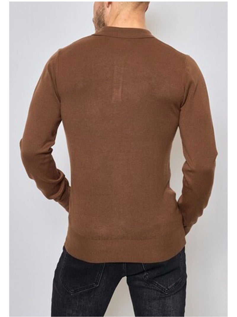 Maglia con collo a polo Kebello Marrone - Kiabi