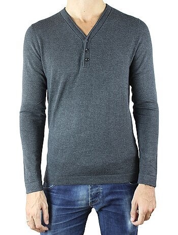 Maglia con scollo a V e bottoni Kebello