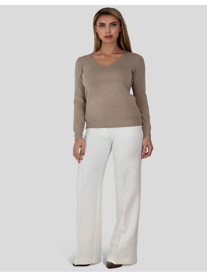 Maglia con scollo a V Kebello Beige - Kiabi