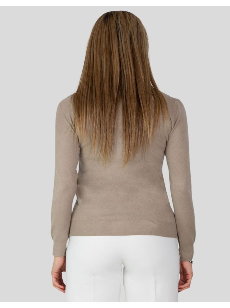 Maglia con scollo a V Kebello Beige - Kiabi