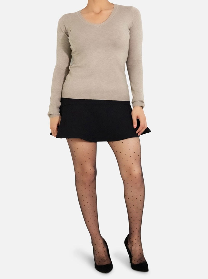Maglia con scollo a V Kebello Beige - Kiabi