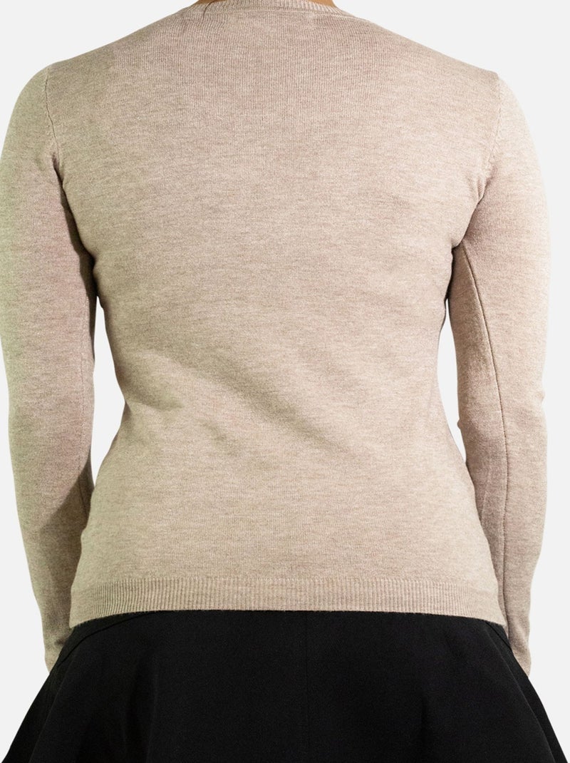 Maglia con scollo a V Kebello Beige - Kiabi