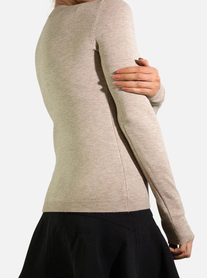 Maglia con scollo a V Kebello Beige - Kiabi