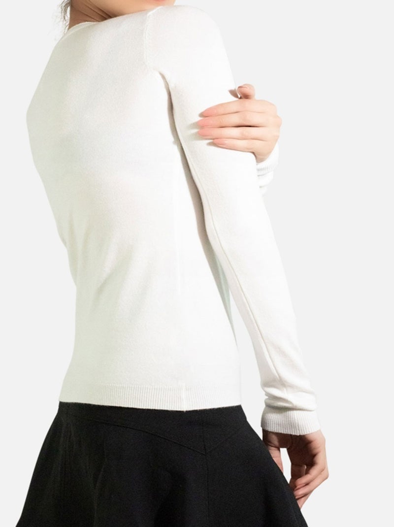 Maglia con scollo a V Kebello Bianco - Kiabi