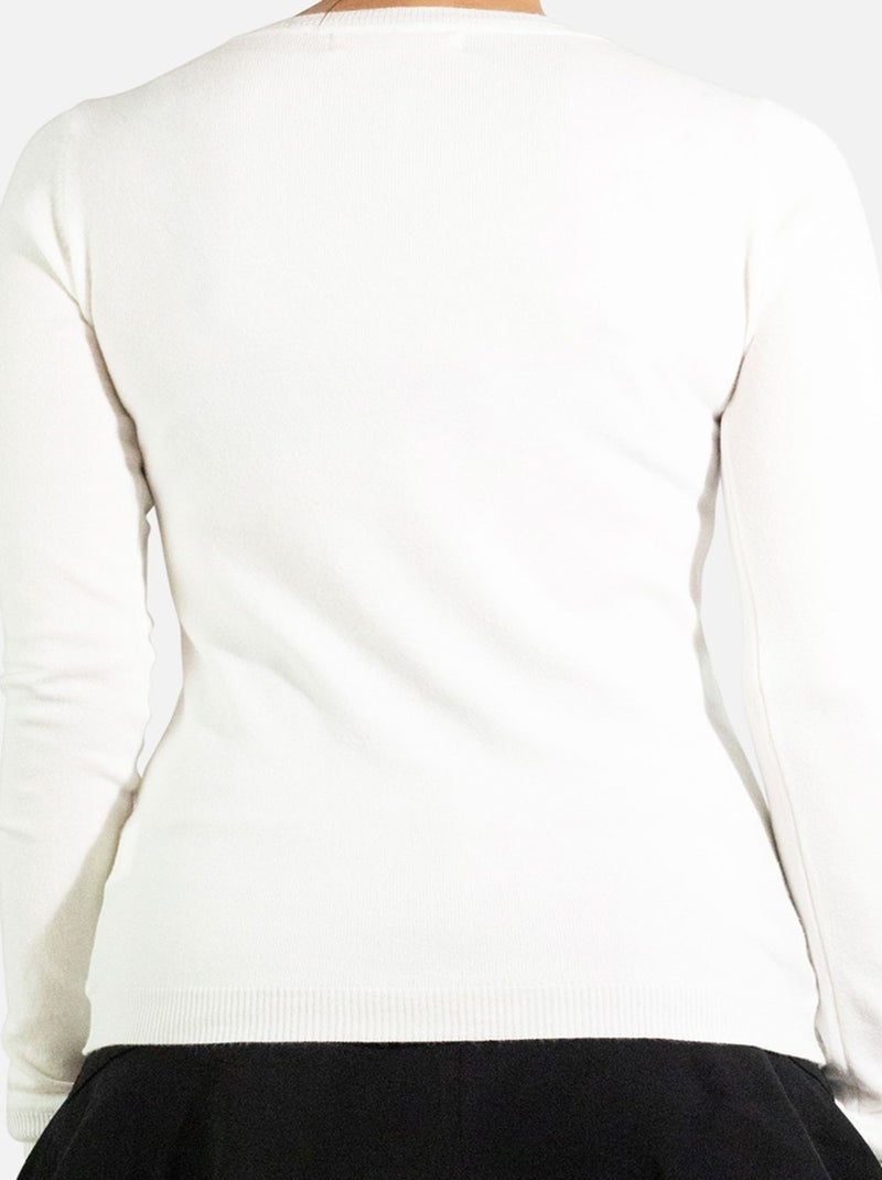 Maglia con scollo a V Kebello Bianco - Kiabi
