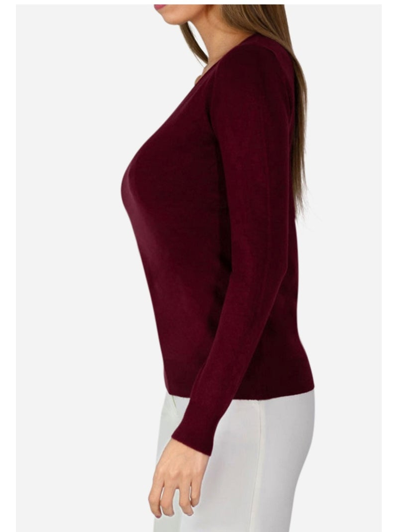 Maglia con scollo a V Kebello Bordeaux - Kiabi