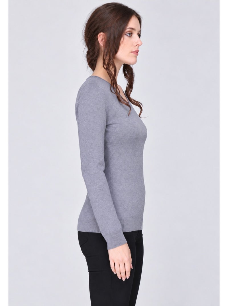 Maglia con scollo a v kebello Grigio - Kiabi