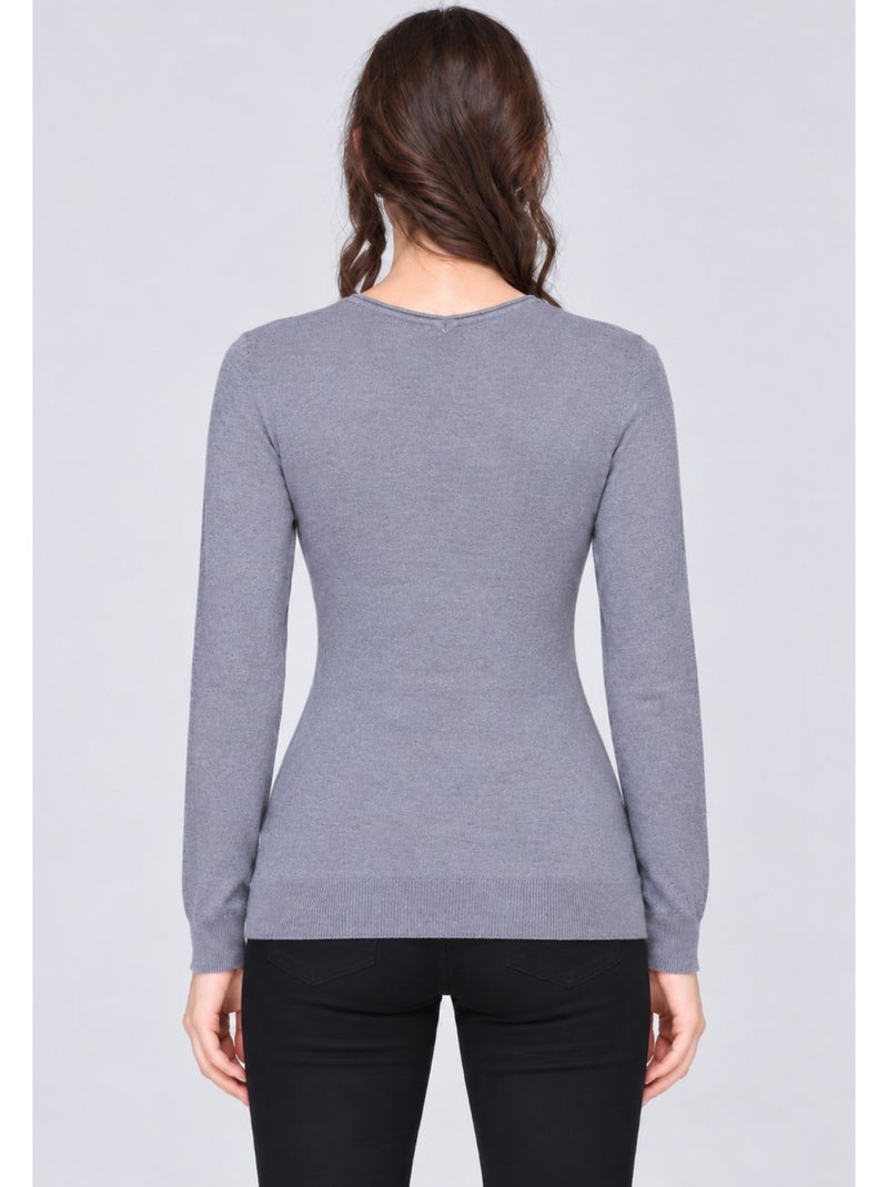 Maglia con scollo a v kebello Grigio - Kiabi