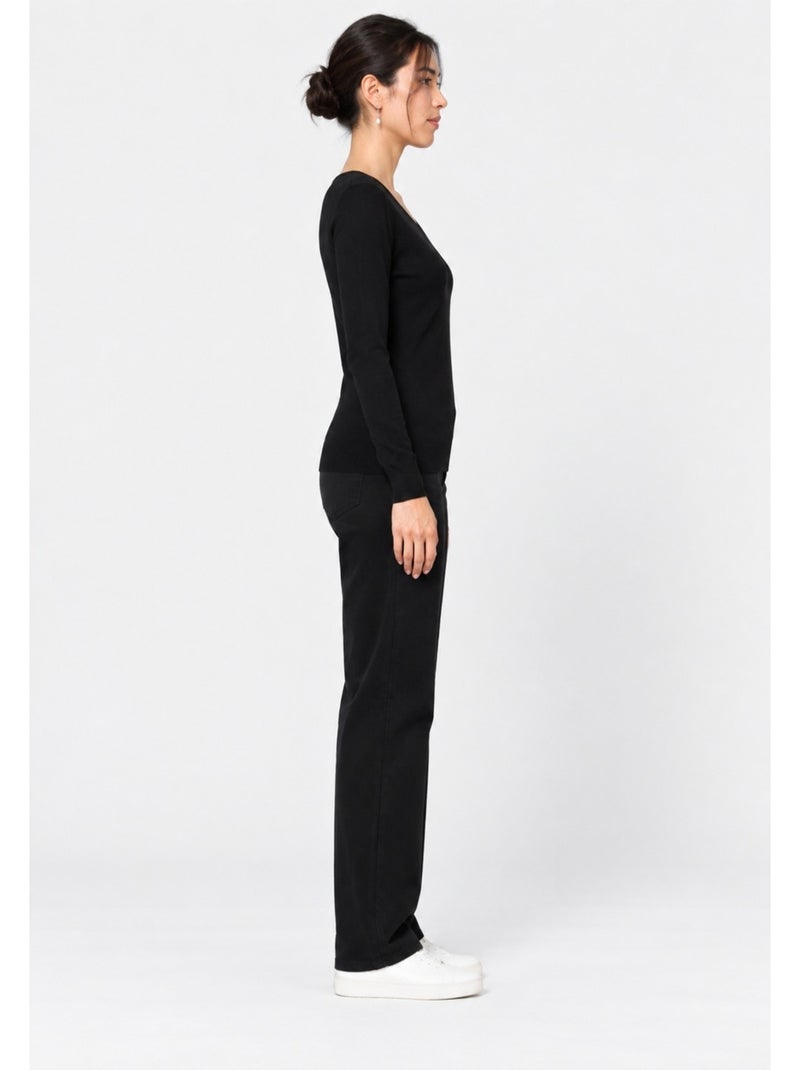 Maglia con scollo a v kebello Nero Nero - Kiabi