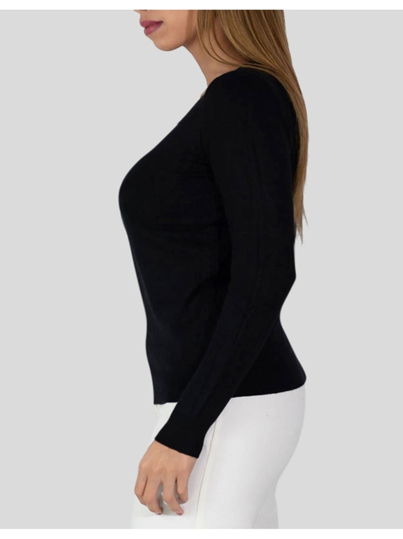 Maglia con scollo a v kebello Nero Nero - Kiabi