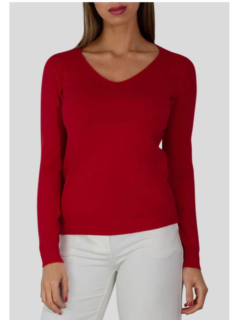 Maglia con scollo a V Kebello Rosso - Kiabi