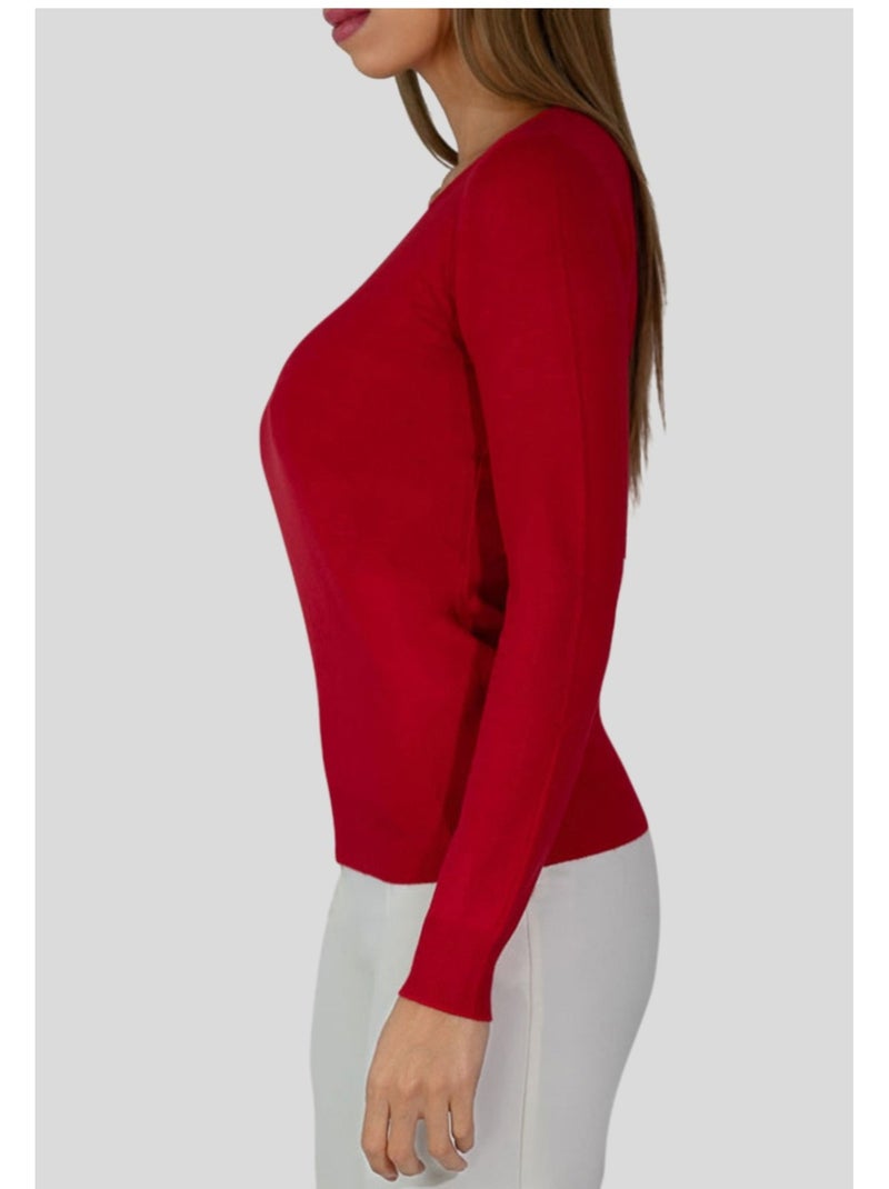 Maglia con scollo a V Kebello Rosso - Kiabi