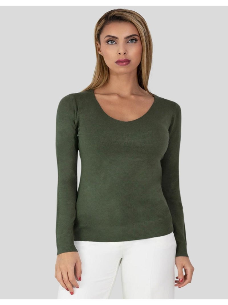 Maglia con scollo a V Kebello Verde - Kiabi