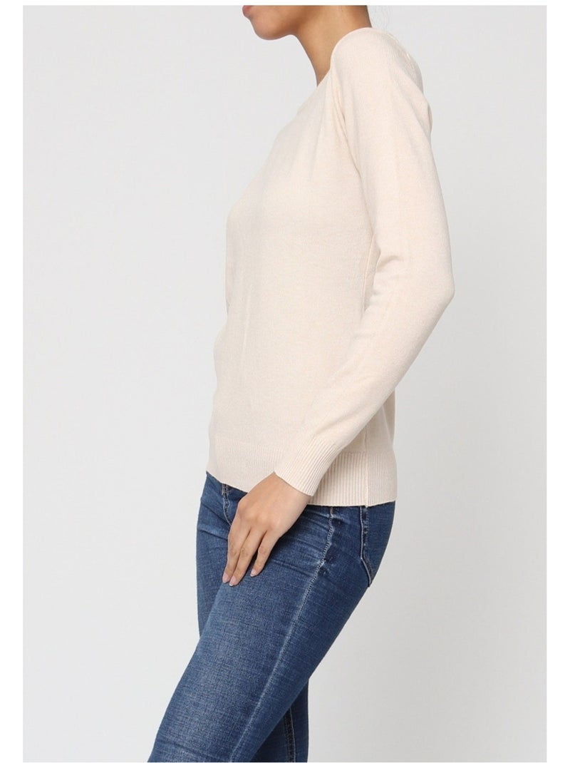 Maglia con scollo rotondo Kebello Beige - Kiabi