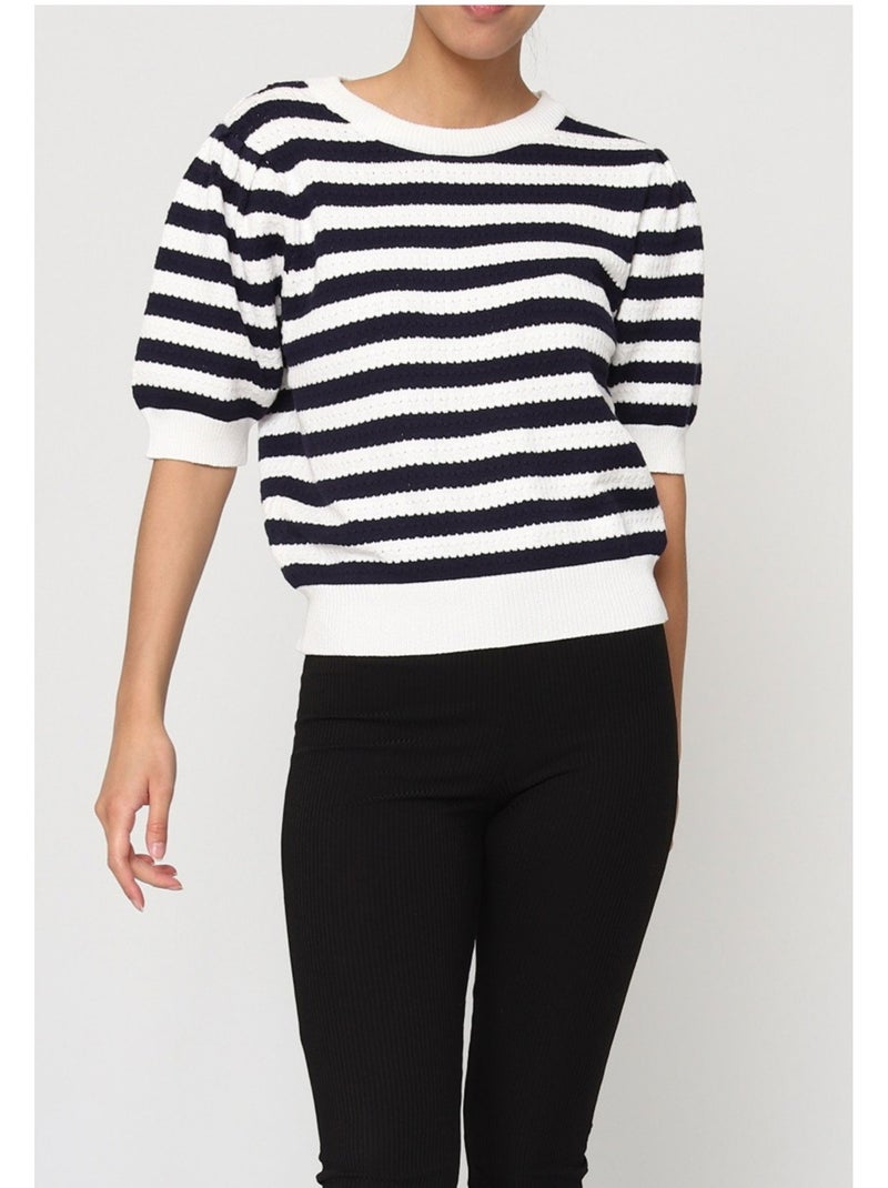 Maglia con scollo rotondo Kebello Bianco - Kiabi