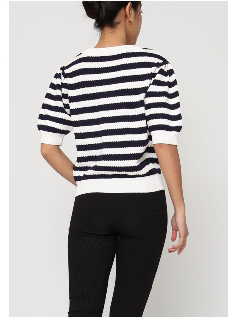 Maglia con scollo rotondo Kebello Bianco - Kiabi
