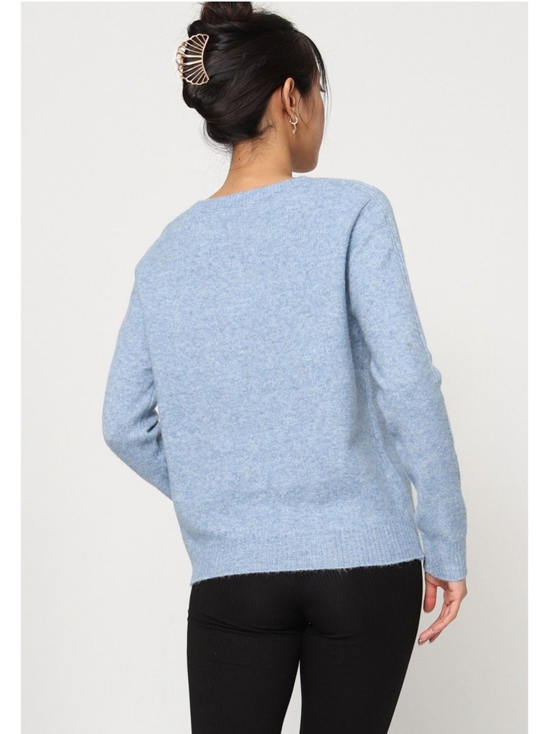 Maglia con scollo rotondo Kebello Blu cielo - Kiabi